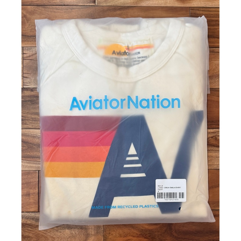Aviator Nation Logo Crew Sweatshirt Vintage Small NIB